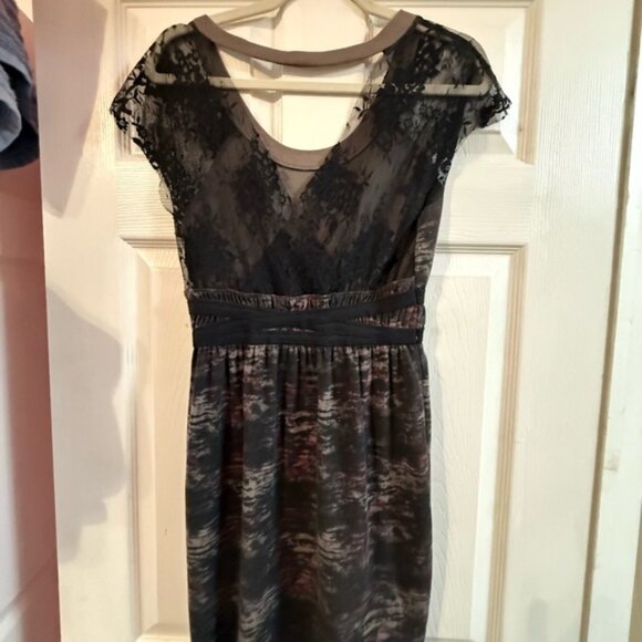 Free People Elegant Black and Gray Lace Mini Dress - Picture 5 of 6